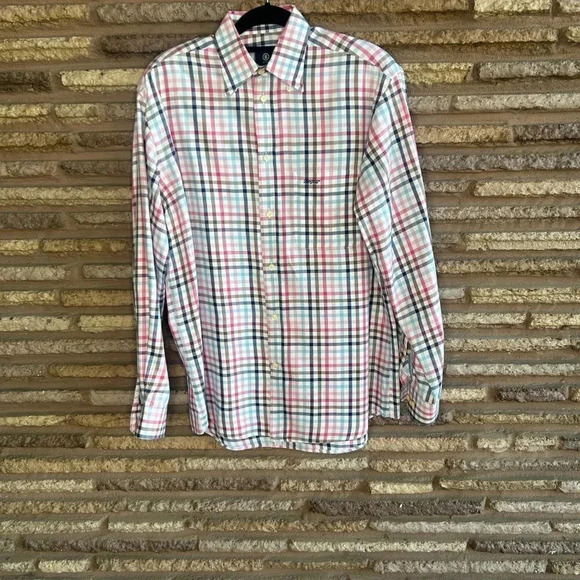 Bogner Men's Colorful Plaid Classic Button Down Shirt - Picture 6 of 7